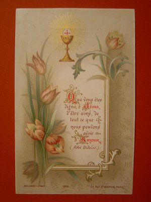 画像1: チューリップと聖杯のホリーカード　（紙）　1900年