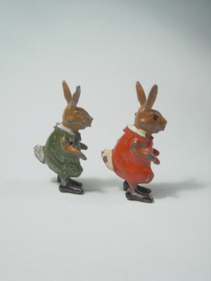 画像2: アンティーク　ウサギのフィギュア　アンチモニー　1900〜1930s