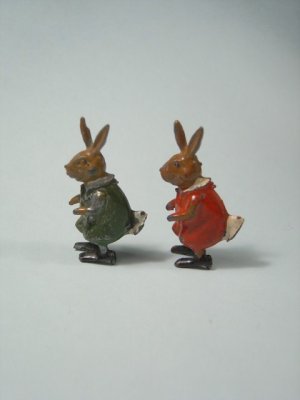 画像1: アンティーク　ウサギのフィギュア　アンチモニー　1900〜1930s