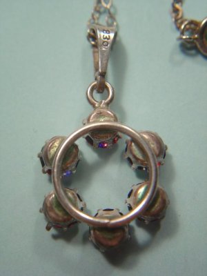 画像4: アンティーク　アイリスガラスのネックレス　シルバー　1920〜1940s