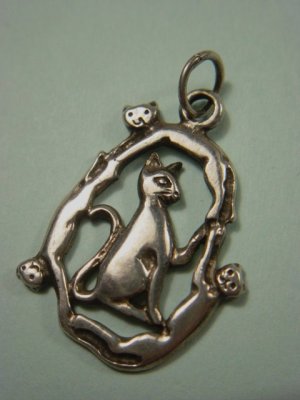 画像3: アンティークアクセサリー　猫のペンダントトップ　1930〜1960s