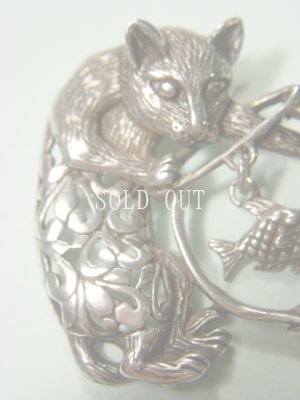 画像2: アンティークアクセサリー　猫と金魚のブローチ　1960〜1980s