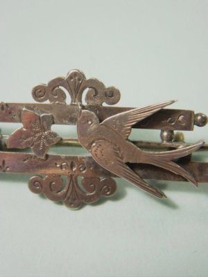 画像4: ビクトリアン　ツバメと植物のブローチ　1895年