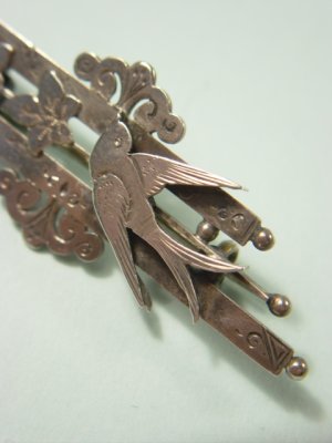 画像3: ビクトリアン　ツバメと植物のブローチ　1895年