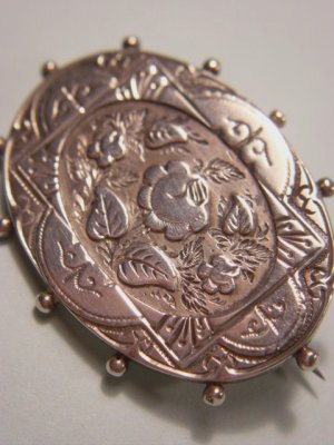画像3: アンティークアクセサリー　シルバーのバラのブローチ　1887年