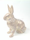 ウサギの貯金箱　真鍮製　
