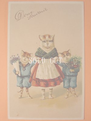 画像1: アンティーク　猫のポストカード　1900s