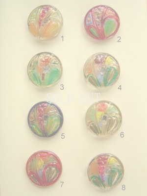 画像1: 花のモチーフのチェコガラスボタン　現代