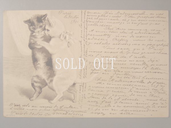 画像1: すてきな猫のポストカード　1901年