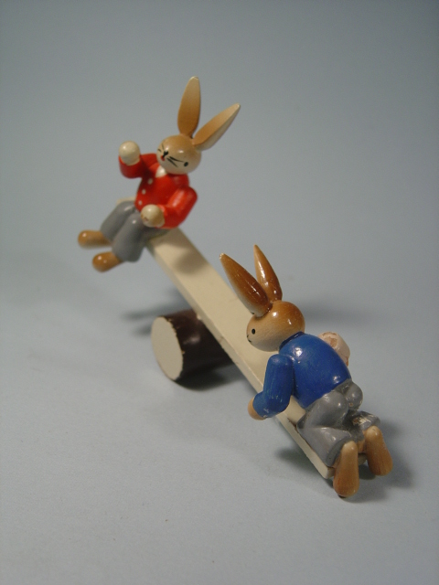 画像: 木製　ウサギのシーソー　ドイツ製　1960s