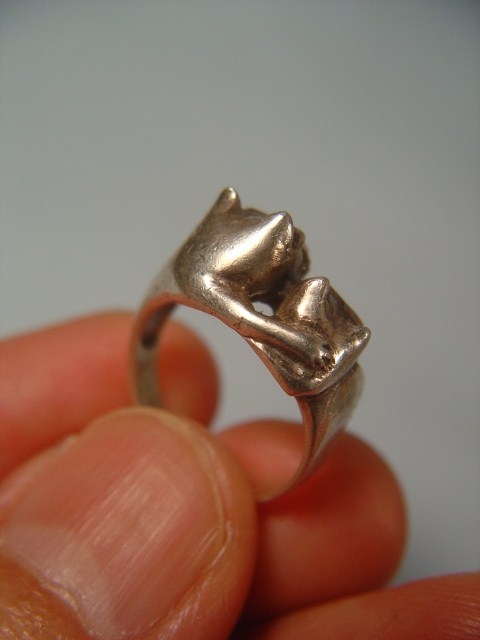 画像: ヴィンテージ　猫の指輪