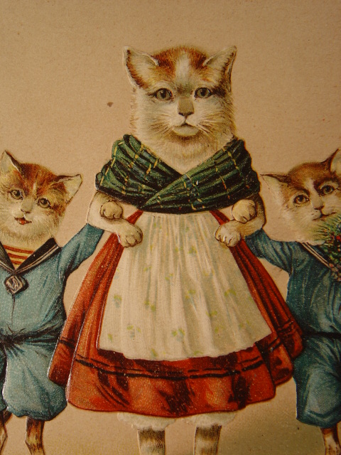 画像: アンティーク　猫のポストカード　1900s