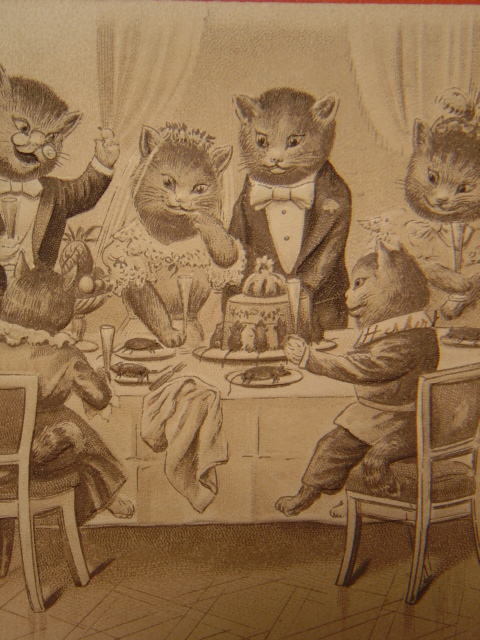 画像: 猫のポストカード（披露宴）　1907年