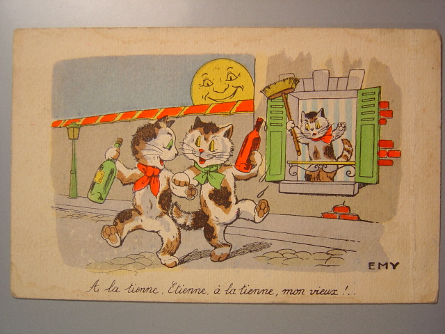 画像1: 可愛い猫のポストカード　1938年