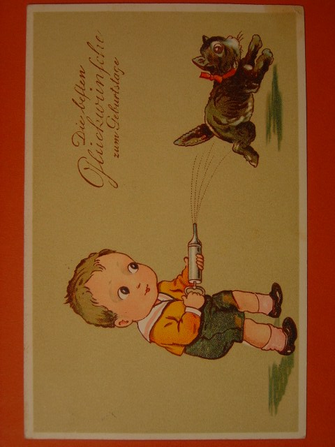 画像1: 男の子と猫のポストカード　1927年