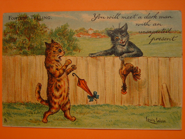 画像: ルイス・ウェイン　猫のポストカード　1900〜1910年頃