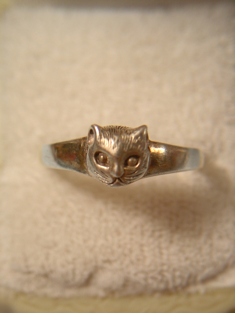 画像: 猫の指輪　シルバー　18号
