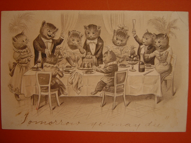 画像: 猫のポストカード（披露宴）　1907年