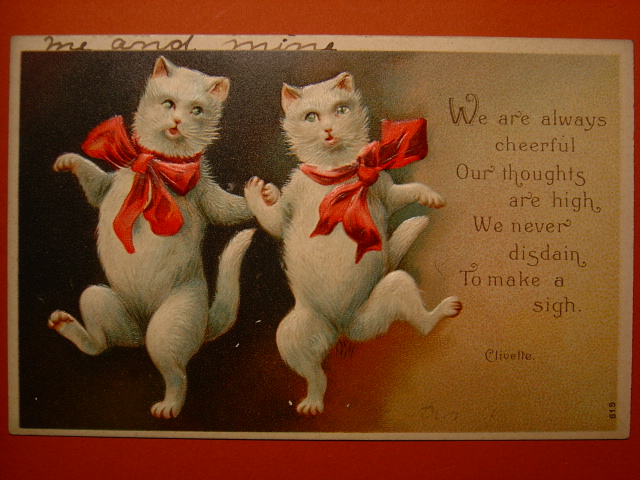 画像1: ダンスをしている猫のポストカード　1910s