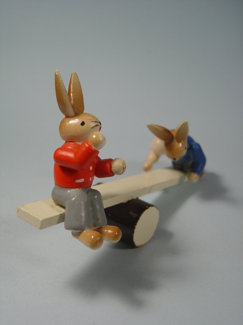 画像: 木製　ウサギのシーソー　ドイツ製　1960s
