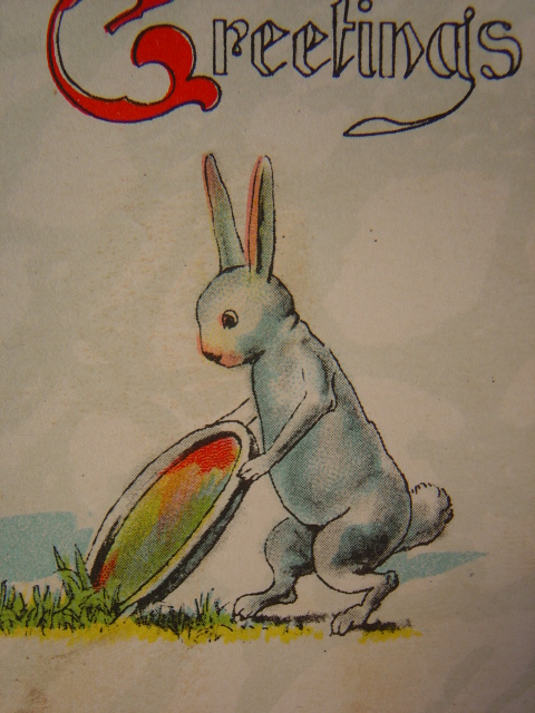 画像: アンティーク　兎のポストカード　1920s