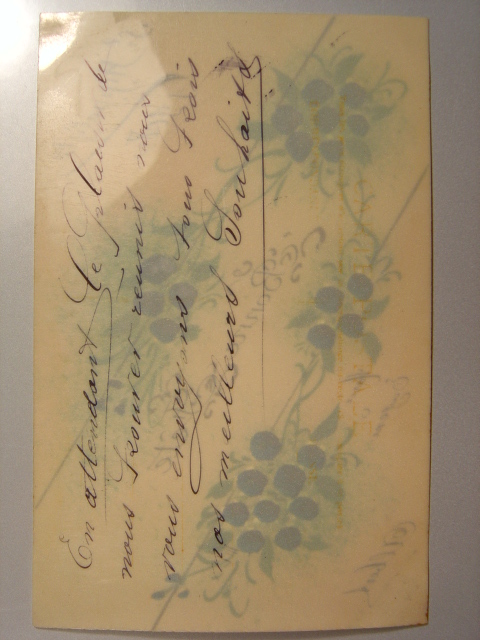 画像:  セルロイドのポストカード　1908年