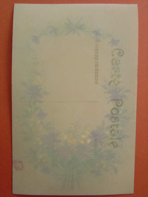 画像:  セルロイドのポストカード　花束　1900s　未使用