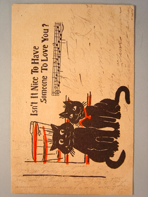 画像1: 可愛い猫のポストカード　1907年