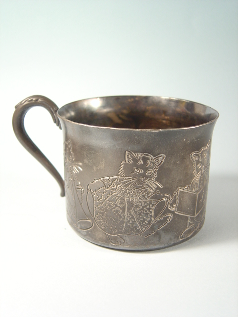 画像: 猫のベビーカップ　銀メッキ