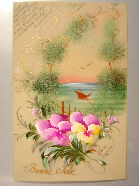 画像1:  セルロイドのポストカード　1907年