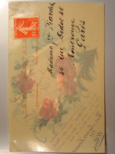 画像:  セルロイドのポストカード　1907年