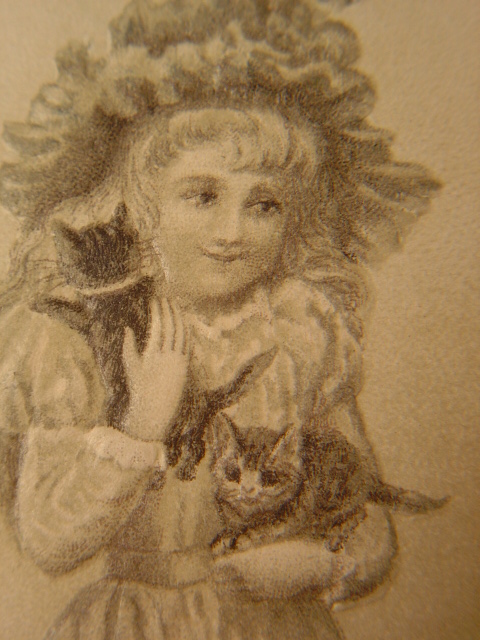 画像: 犬と猫と少女のポストカード　1900年
