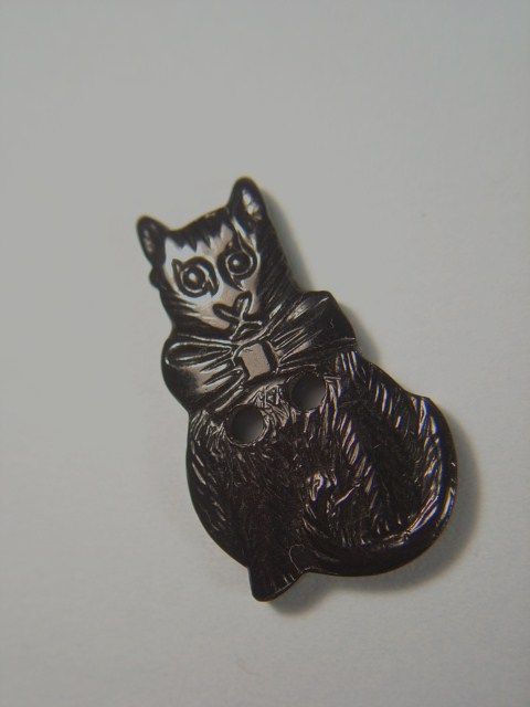 画像: アンティーク　ベークライトの猫のボタン　1940s